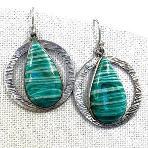 Turquoise Color Amazonite and Sterling Silver Earrings
